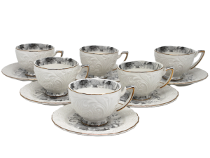 KPL. 6 FILIŻANEK + 6 PODSTAWEK BOX-12