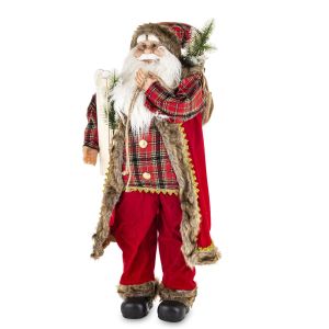 Figurka Mikołaj Bożonarodzeniowy 90 cm Dekoracja Świąteczna XXL Santa Claus