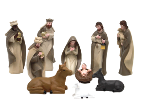 Figurki Szopka Bożonarodzeniowa 11 elementów Betlejem Zestaw 12 cm Dekoracja Świąteczna