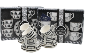 KPL. 6 FILIŻANEK ZE SPODKAMI BOX-20