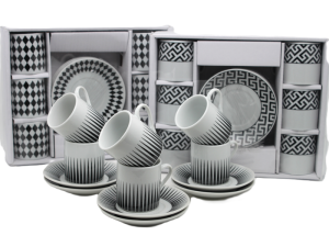 KPL. 6  FILIŻANEK ZE SPODKAMI BOX-24