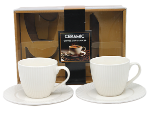 KPL. 2 FILIŻANKI Z PODSTAWKAMI BOX-24