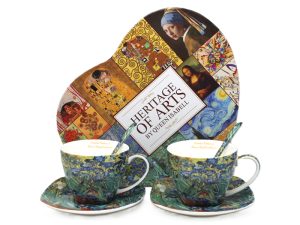 KPL DWÓCH FILIŻANEK ZE SPODKAMI I ŁYŻECZKAMI BOX-12