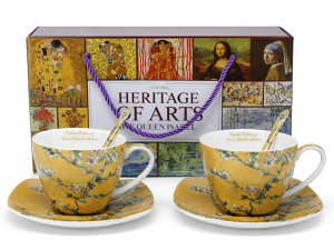 KPL. 2 FILIŻANKI+ 2 TALERZYKI + 2 ŁYŻECZKI BOX-12