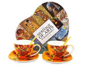 KPL. 2 FILIŻANKI+ 2 TALERZYKI + 2 ŁYŻECZKI BOX-12