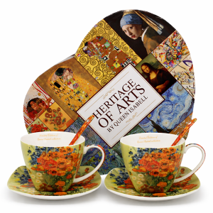 KPL. 2 FILIŻANKI+ 2  SPODKI + 2 ŁYŻECZKI  B0X-12