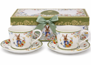 KPL. 2 FILIŻANKI ZE SPODKAMI BOX-24