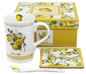 KUBEK Z ŁYZECZKĄ I PODKŁADKĄ W PUDEŁKU BOX-72